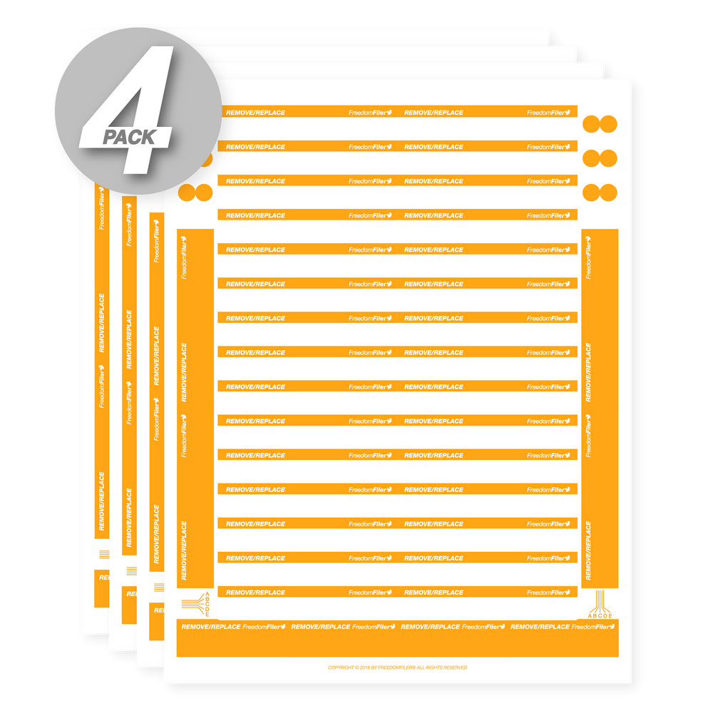 filing system labels, 1/3-cut, orange