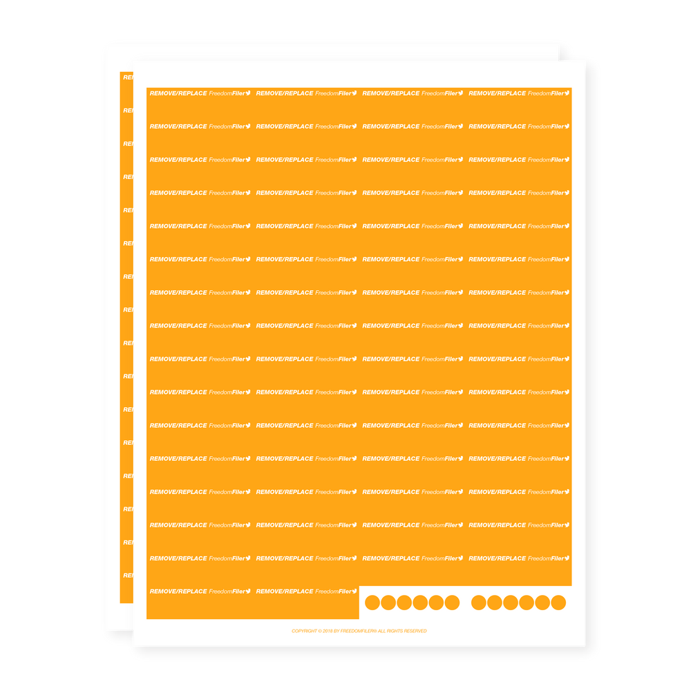 filing system labels, 1/5-cut, orange