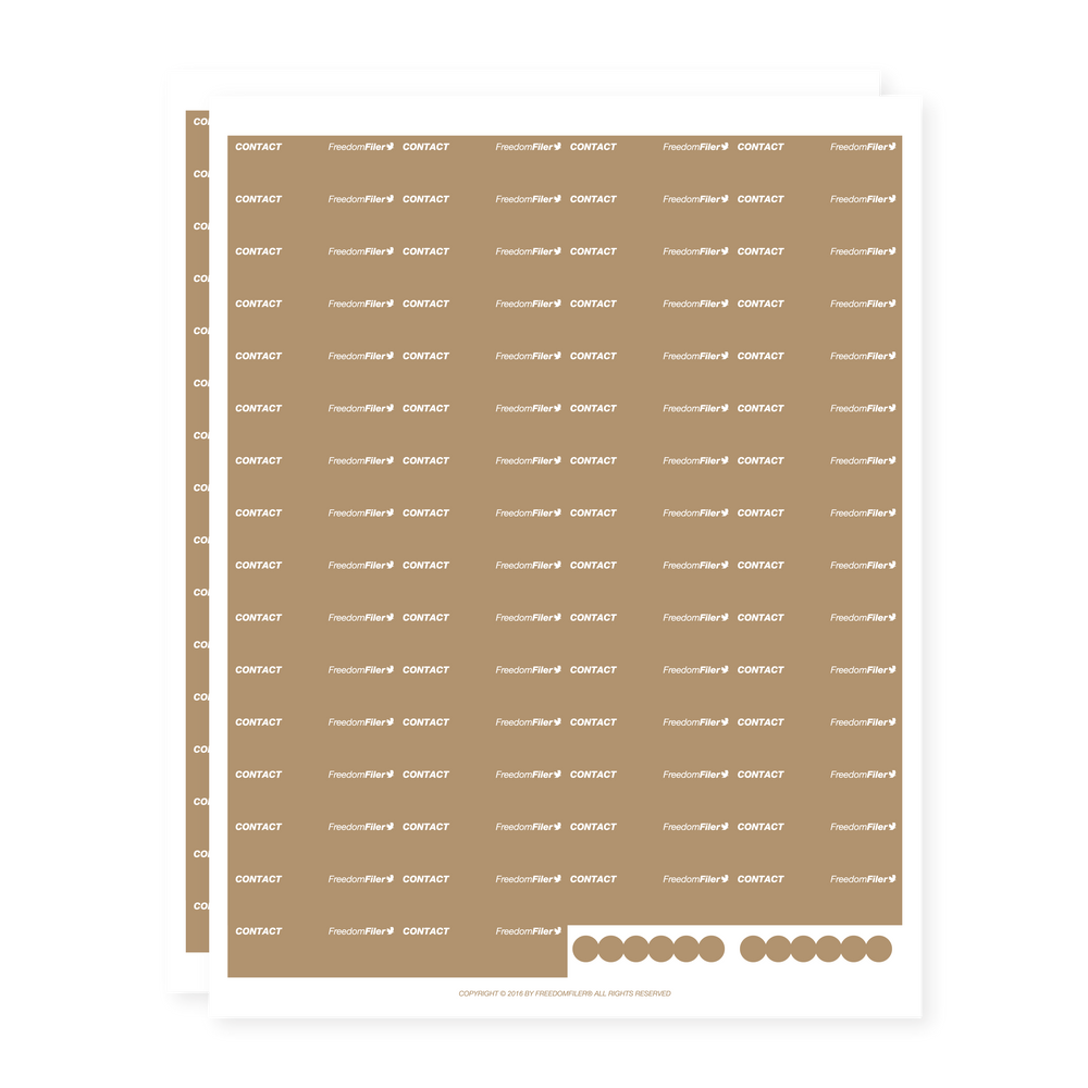 filing system labels, 1/5-cut, tan