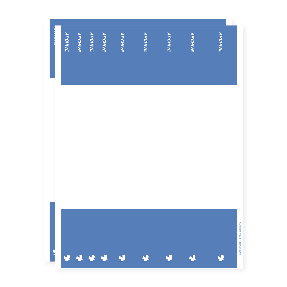 filing system labels, binder spine, dark blue