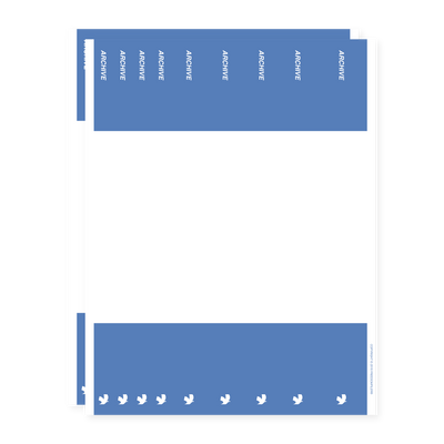 filing system labels, binder spine, dark blue