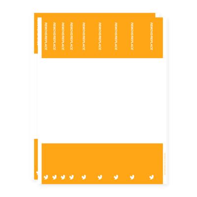 filing system labels, binder spine, orange