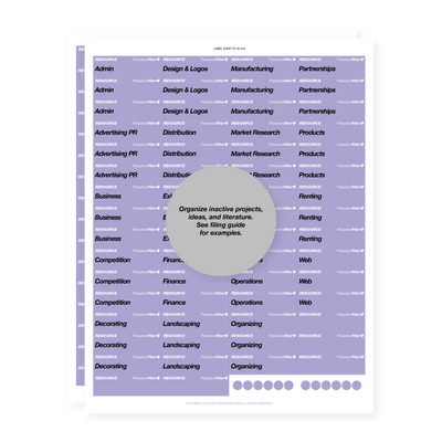 filing system labels, business, 1/5 tab, purple