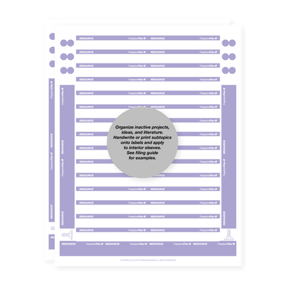filing system labels, business interior, 1/3 tab, purple