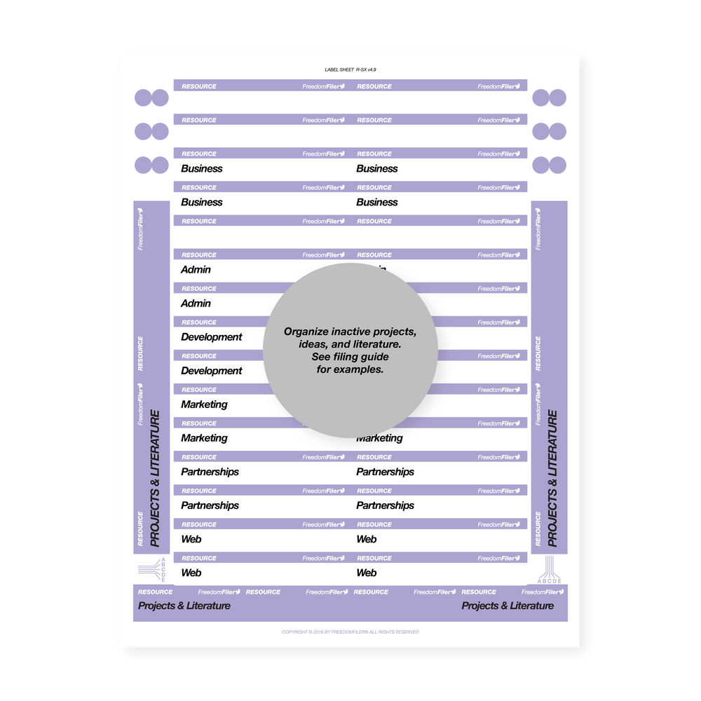 filing system labels, self-employed businesses, third-tab, purple