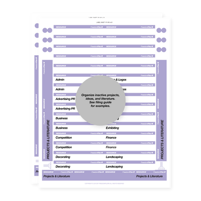 filing system labels, workspace, 1/3 tab, purple