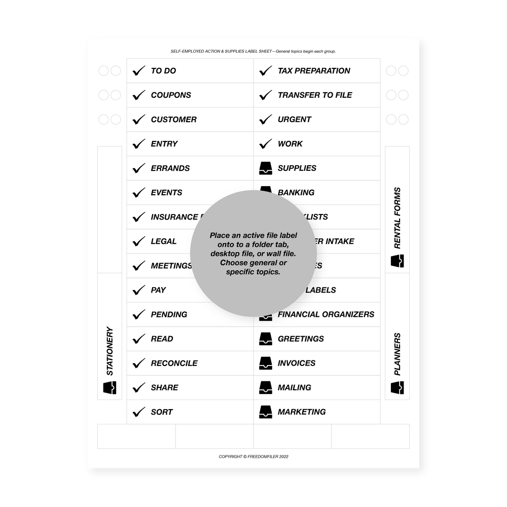 Self-Employed Active File Filing System Extension