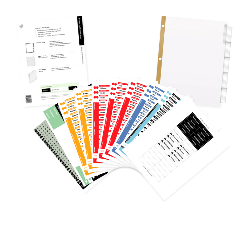 business vital records binder filing system kit