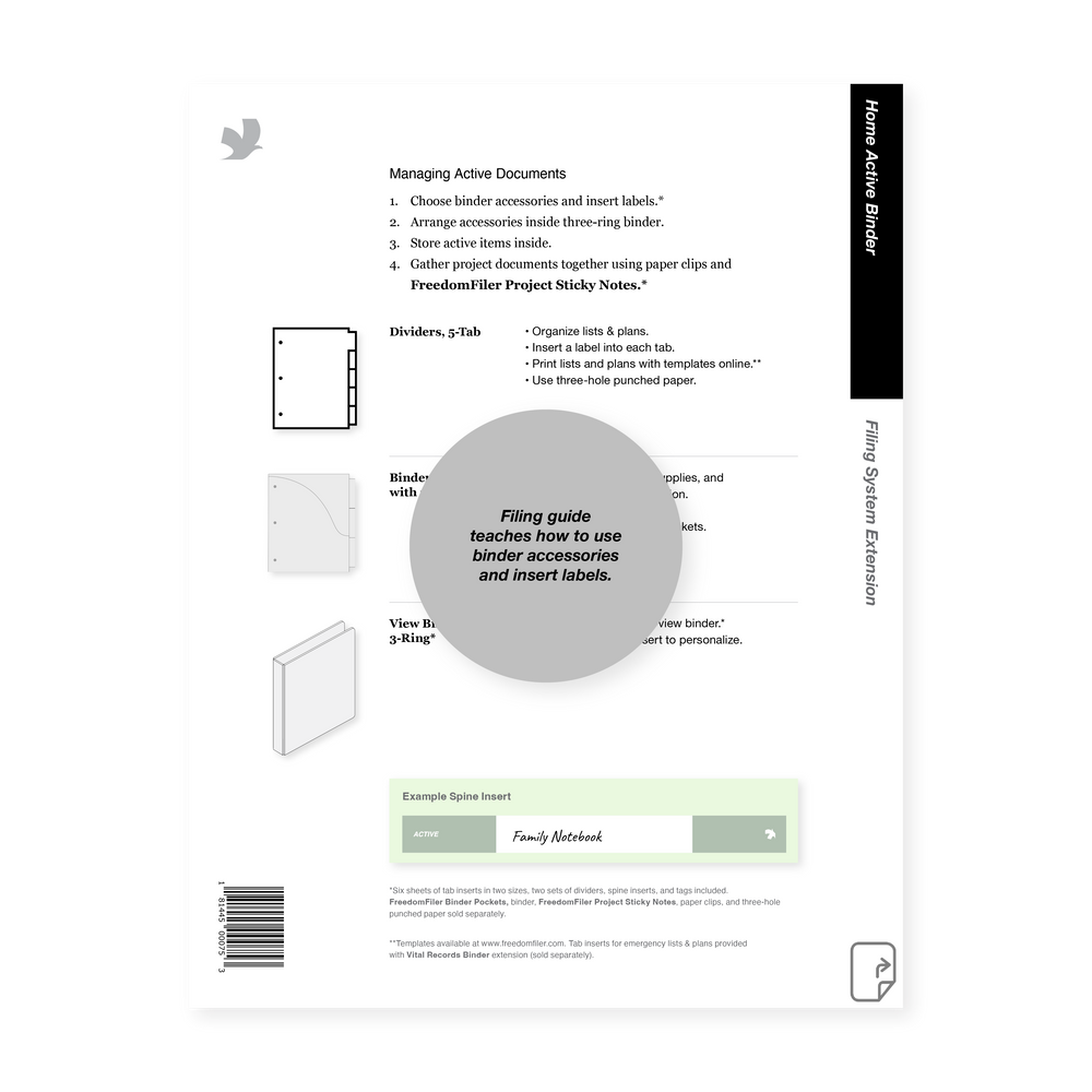 User Guide Binder Home Active Binder Filing System Extension – FreedomFiler®