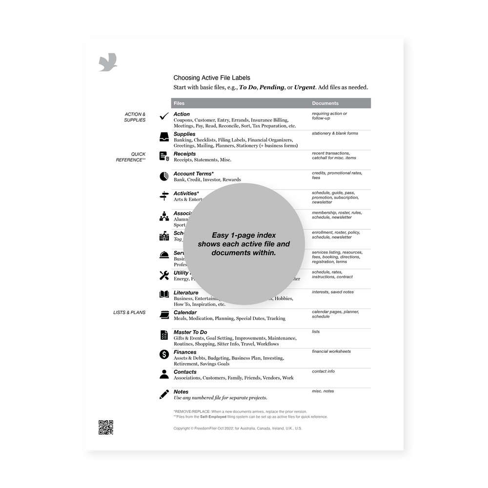File Self Self-Employed Active File Filing System Extension – FreedomFiler®