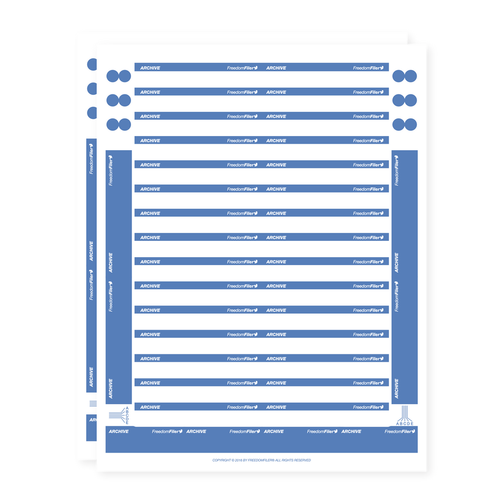filing system labels, 1/3-cut, dark blue