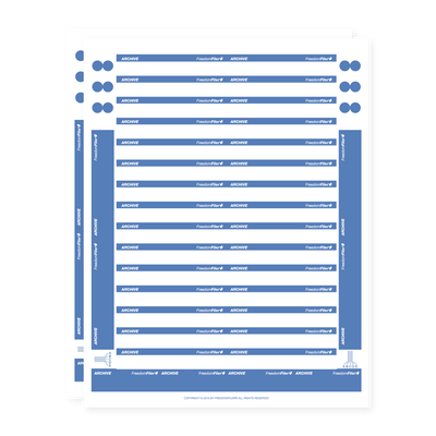 filing system labels, 1/3-cut, dark blue