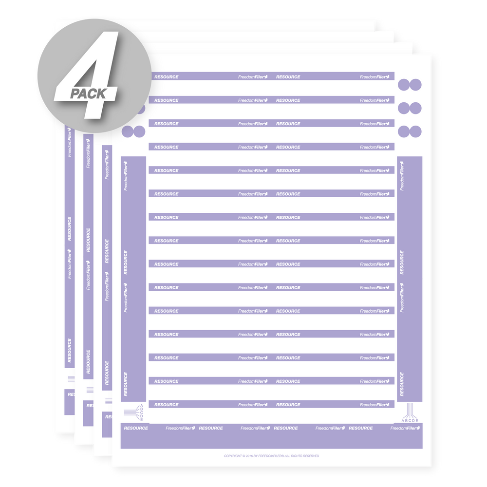 filing system labels, 1/3-cut, purple