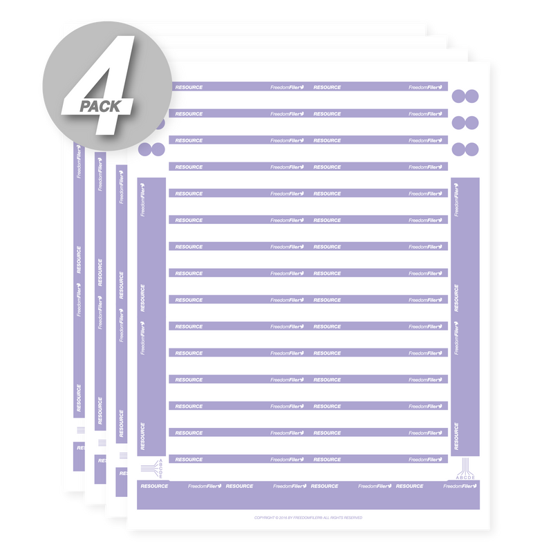 filing system labels, 1/3-cut, purple