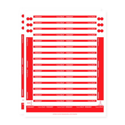 filing system labels, 1/3-cut, red