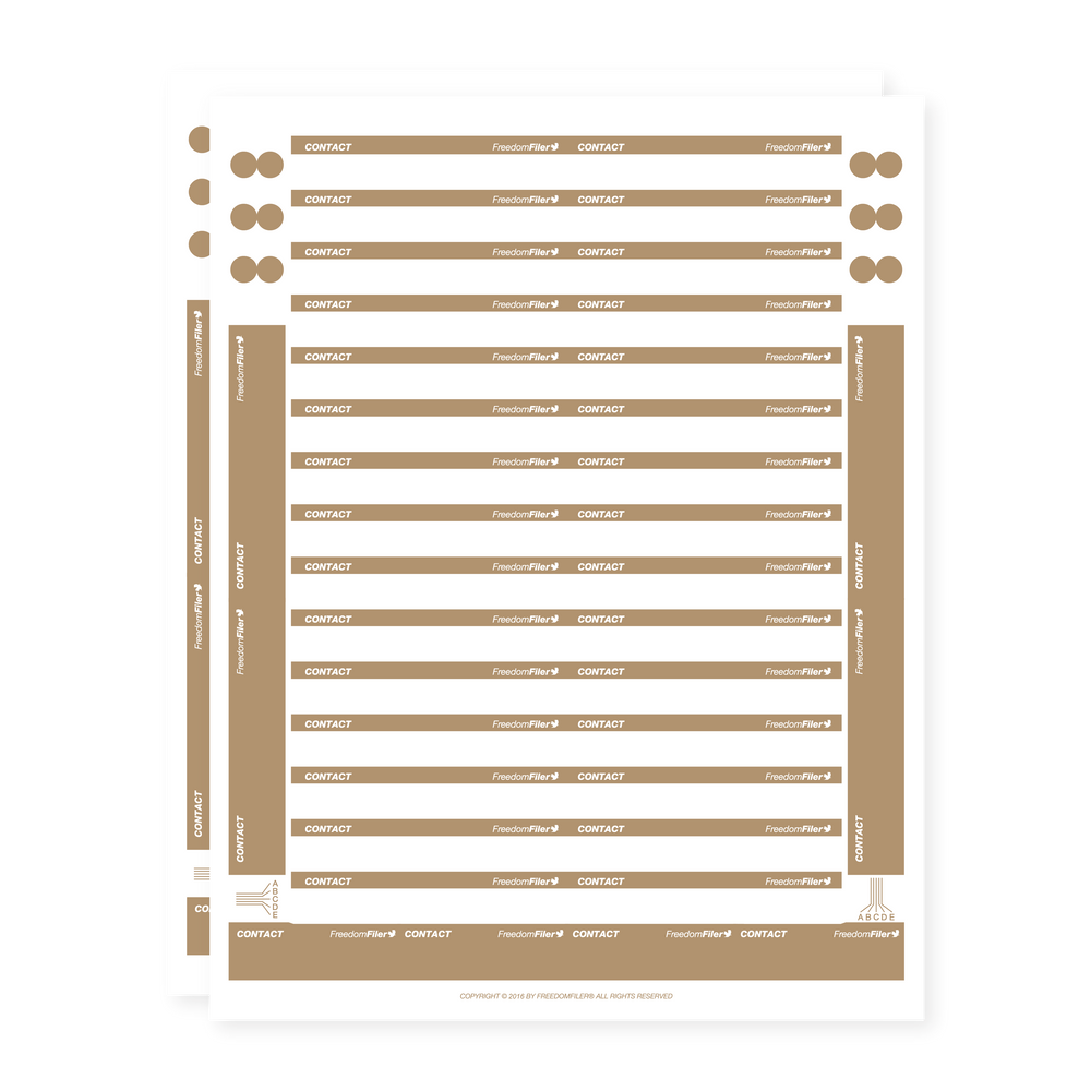 filing system labels, 1/3-cut, tan