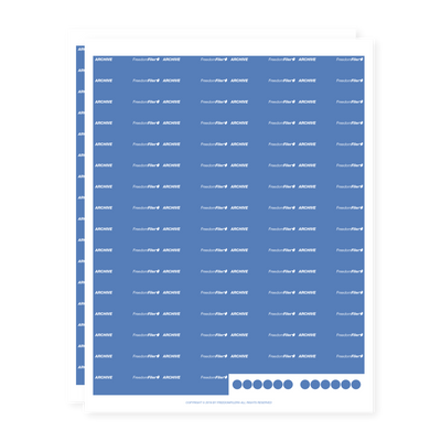 filing system labels, 1/5-cut, dark blue