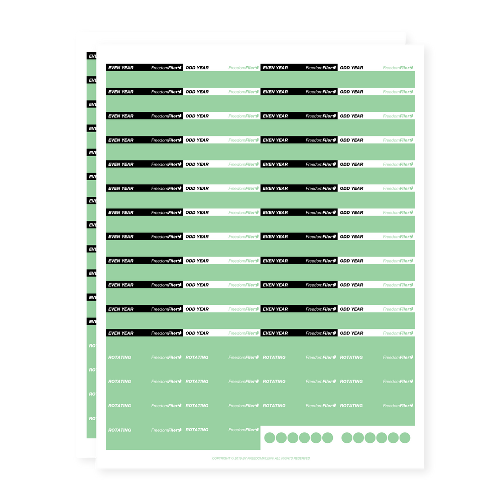 filing system labels, 1/5-cut, green
