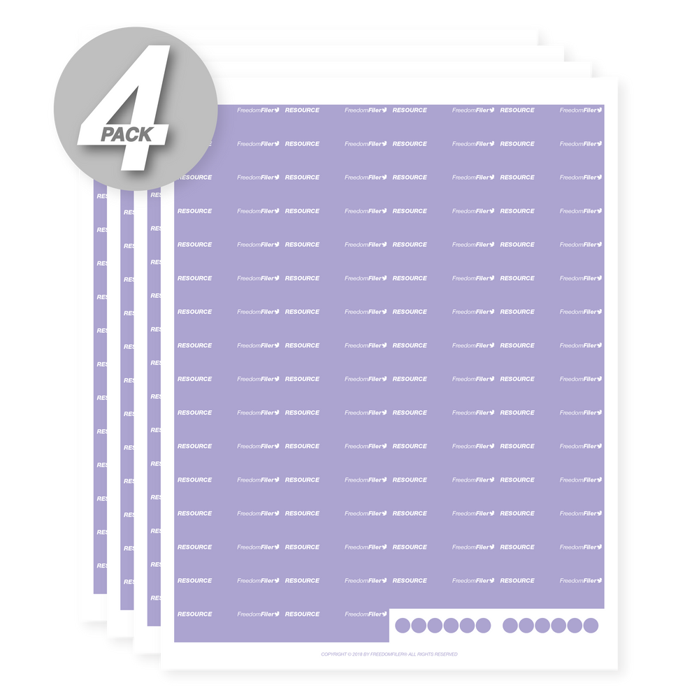 filing system labels, 1/5-cut, purple