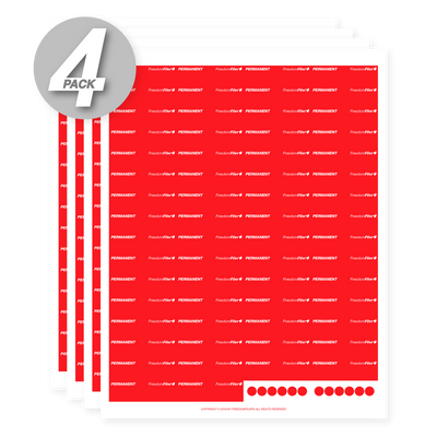 filing system labels, 1/5-cut, red