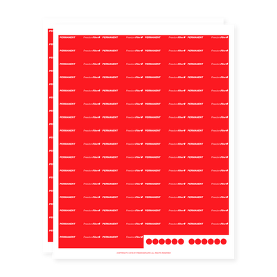 filing system labels, 1/5-cut, red