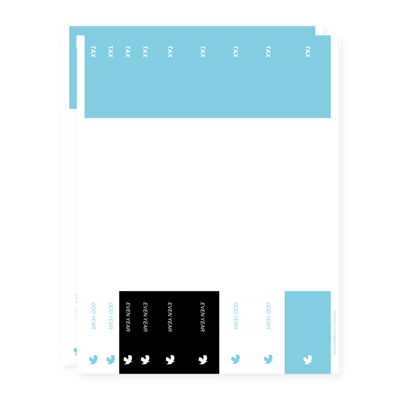 filing system labels, binder spine, light blue