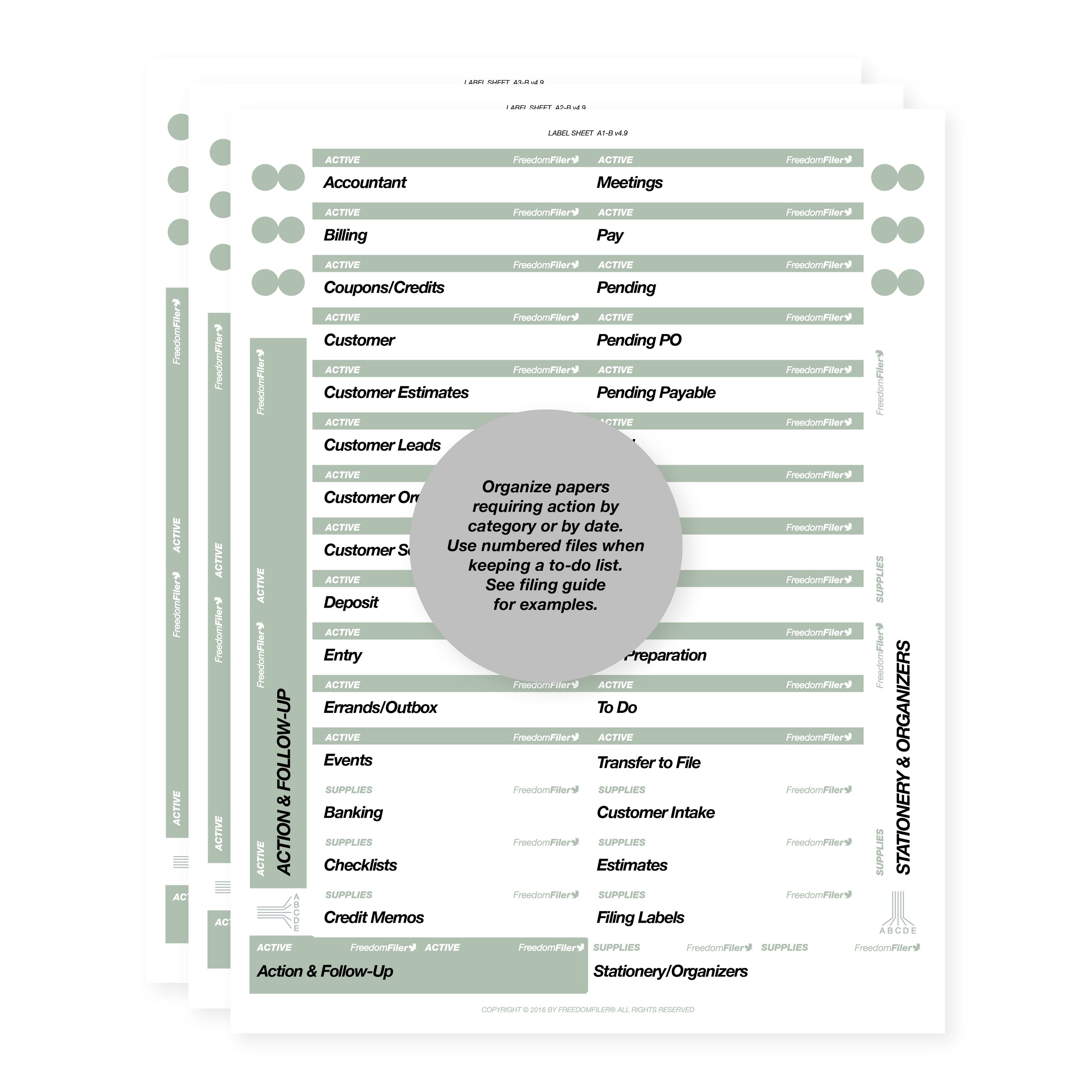 Classification Filing System Filing System Categories