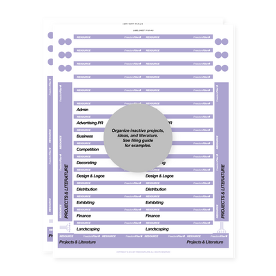 filing system labels, business, 1/3 tab, purple