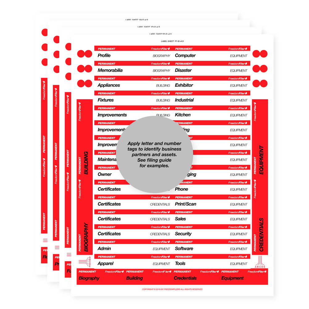 Labeling Filing System Business Filing System, 1/3 Tab by FreedomFiler®