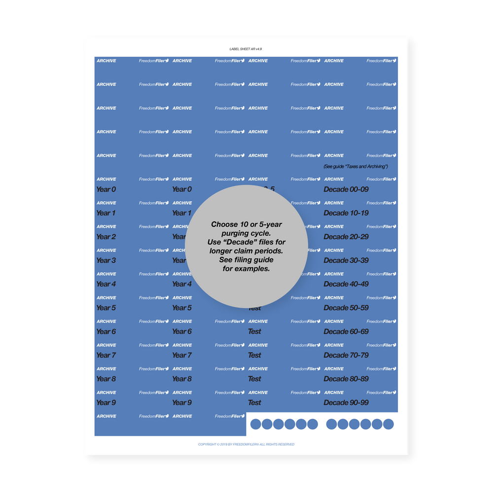 filing system labels, business, 1/5 tab, dark blue