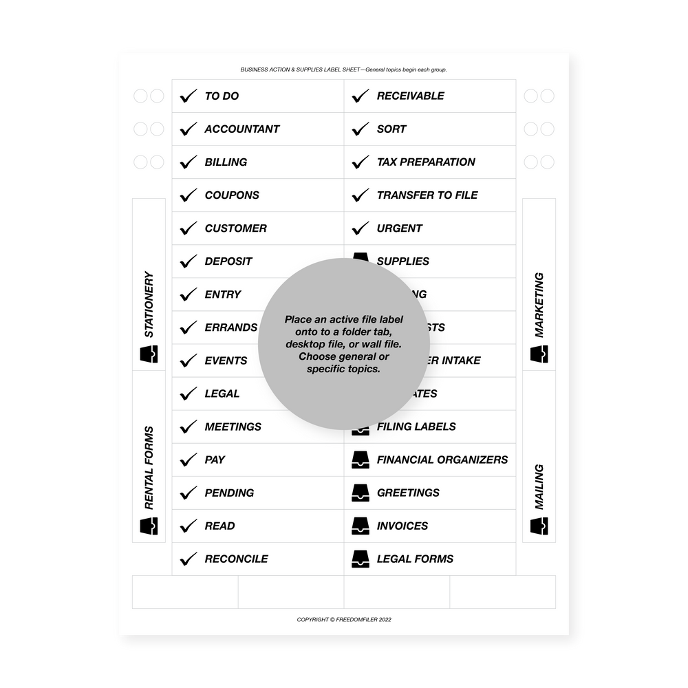 Label Filing System Business Active File Filing System Extension – FreedomFiler®