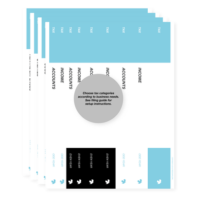 filing system labels, business, binder spine, light blue