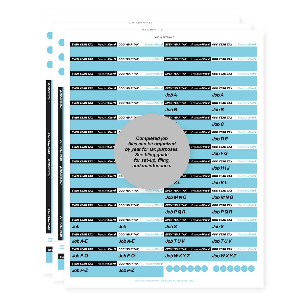 Label Filing System Customer & Job File System by FreedomFiler®