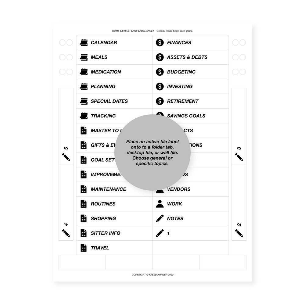 Home Filing System Template