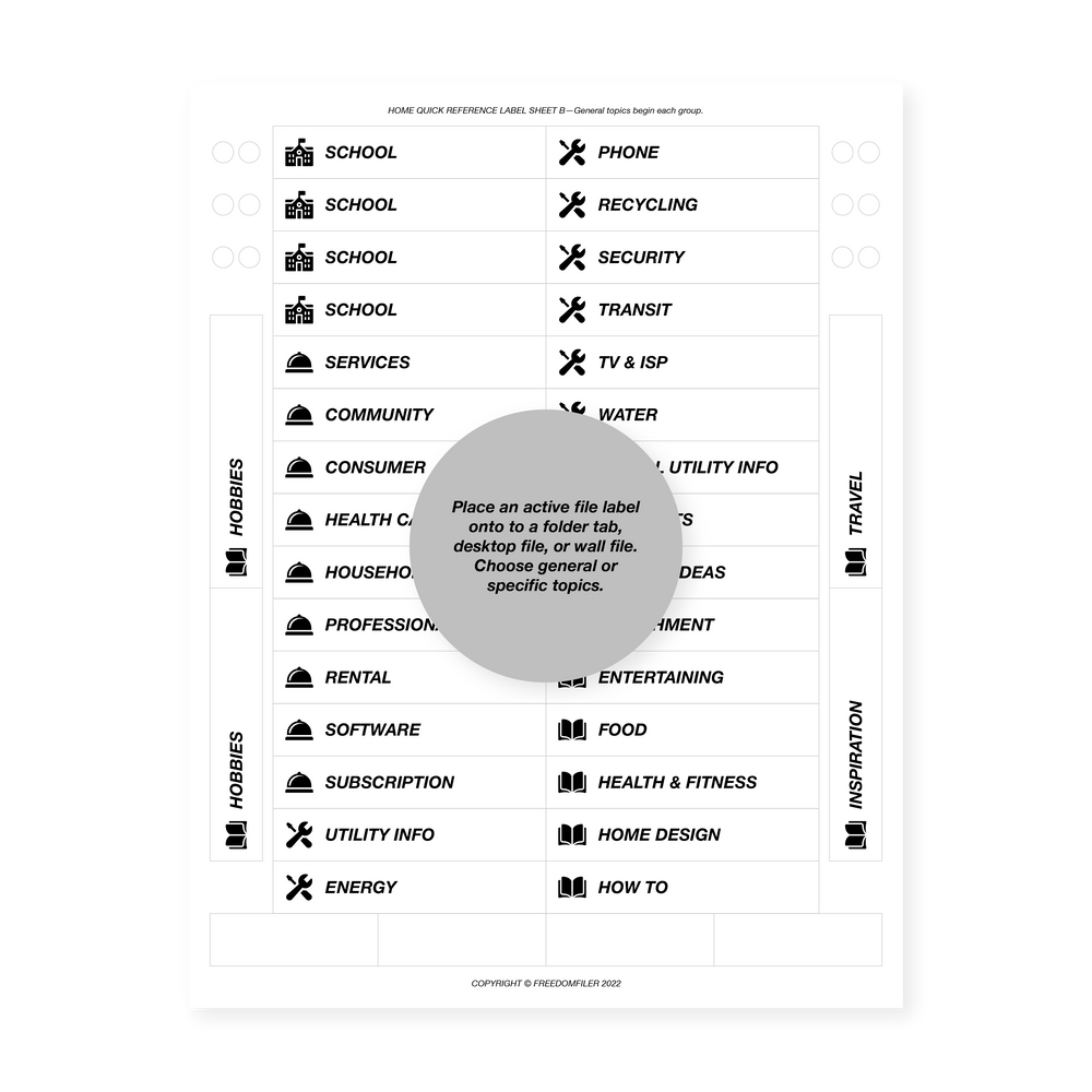 Action File Label Home Active File Filing System Extension – FreedomFiler®