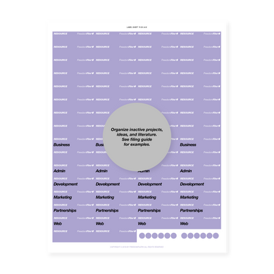 filing system labels, self-employed businesses, 1/5-tab, purple