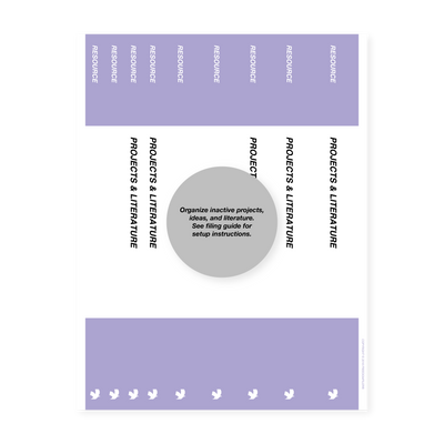 filing system labels, self-employed businesses, binder spine, purple
