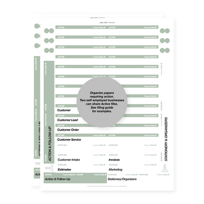 filing system labels, self-employed businesses, third-tab, gray