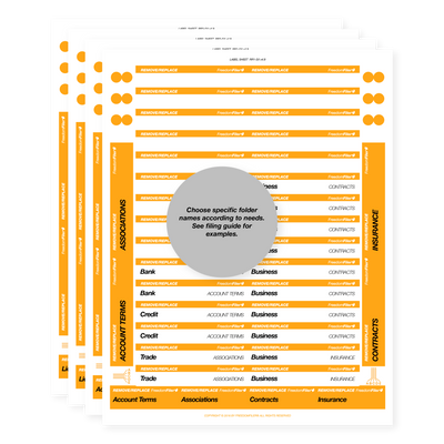 filing system labels, self-employed businesses, third-tab, orange