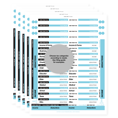 filing system labels, self-employed, third-tab, greenfiling system labels, self-employed, third-tab, light blue