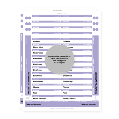 filing system labels, self-employed, third-tab, purple