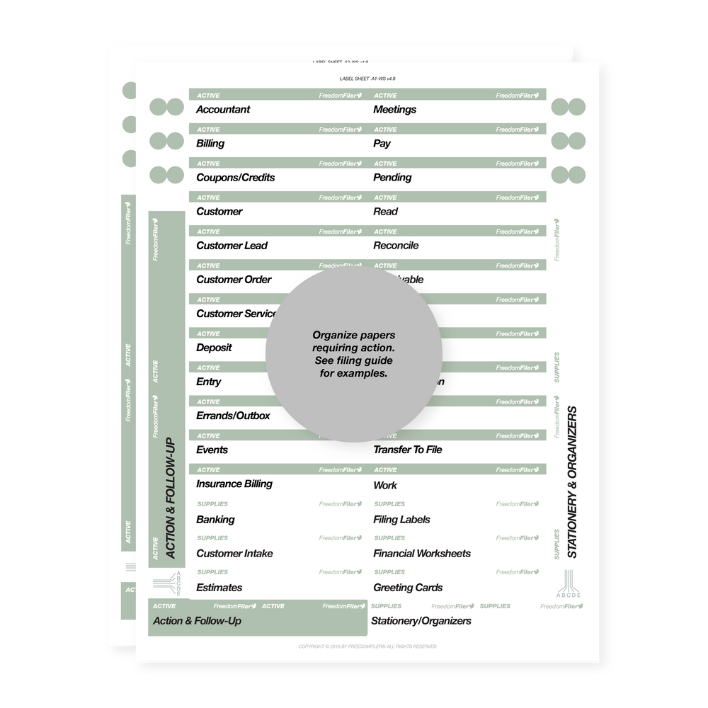 Office Filing System.pdf Workspace Filing System, 1/3 Tab by FreedomFiler®