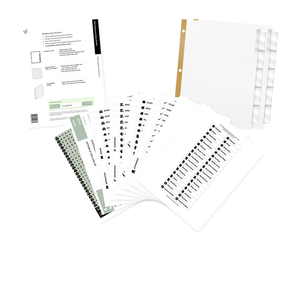 self-employed active binder filing system kit