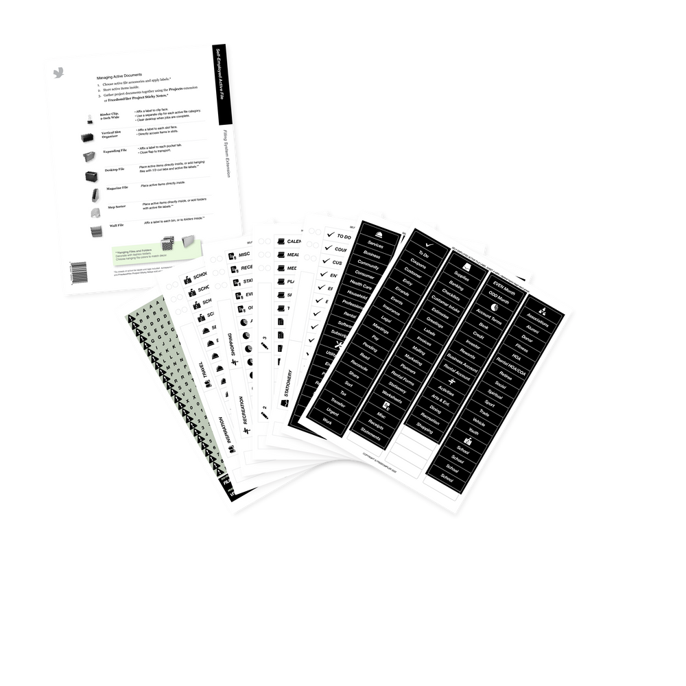 self-employed active file filing system kit