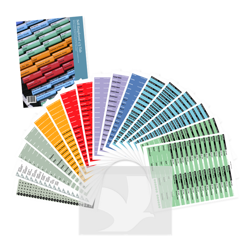 Filing Tabs Examples Home Filing System, 1/5 Tab by FreedomFiler®